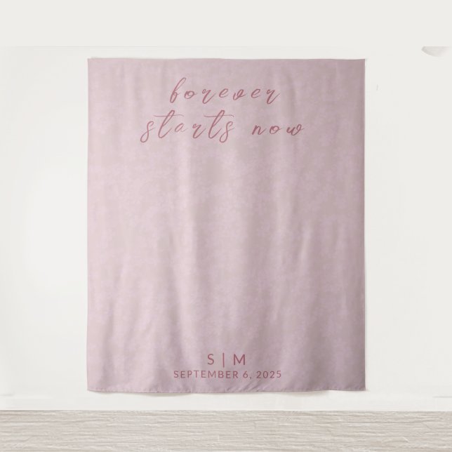 Delikate Rose Gold Wedding Foto Hintergrund Tapest Wandteppich (Vorderseite)