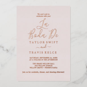 Delikate Rose Goldene Foil   Blush La Boda De Folieneinladung