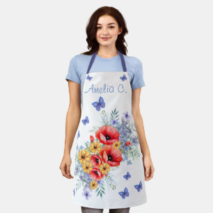 Delikate Rote Pfeffer, Sonnenblumen und Schmetterl Schürze