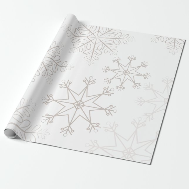 Delikate Schneeflocken Weiße Weihnachten Geschenkpapier (Ungerollt)