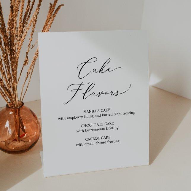 Delikate schwarze Kalligrafie Hochzeitstorte Sockelschild (Von Creator hochgeladen)