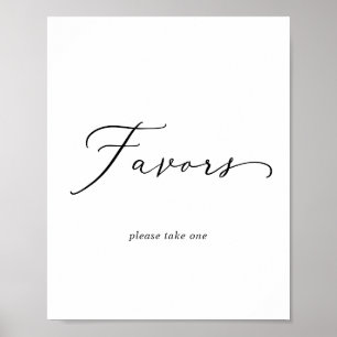 Delikate Schwarze Kalligraphie Gastgeschenke Hochz Poster