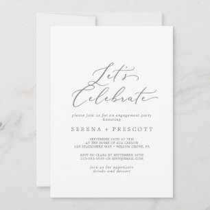 Delikate Silberkalligraphie Feiern Einladung