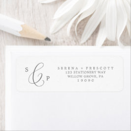 Delikate Silver Calligrafy Return Address Label