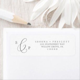 Delikate Silver Calligrafy Return Address Label