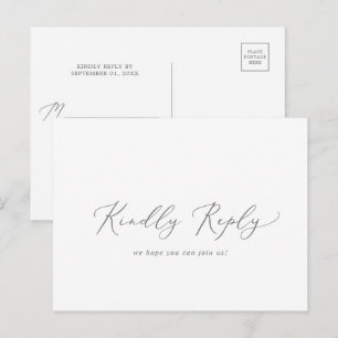 Delikate Silver Calligraphy Menu UAWG Postcard Einladungspostkarte