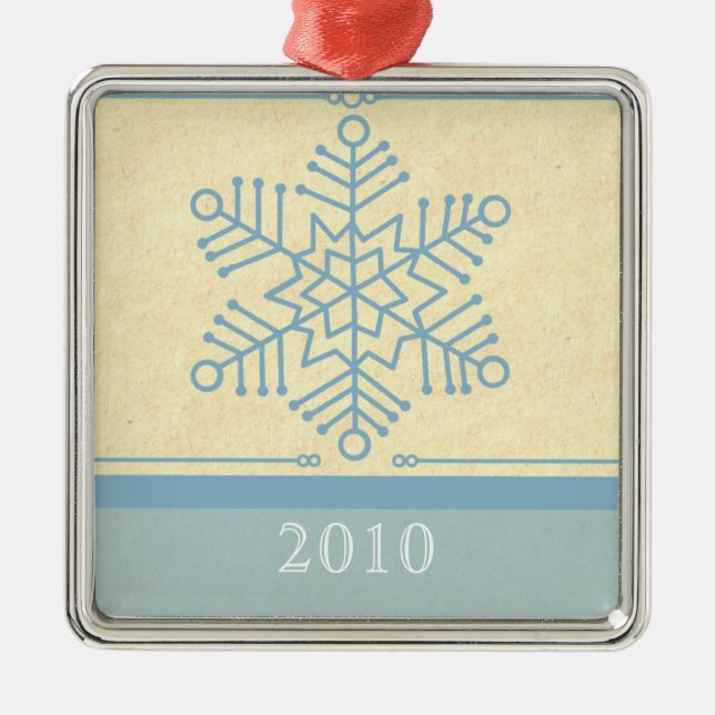 Delikate Snowflake Premium Square Ornament (Vorne)