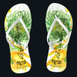 Delikate Sonnenblumen Bridesmaid Monogram Flip Flops<br><div class="desc">Sie werden diese wunderschöne handbemalte Aquarell von Sonnenblumen Liebe. Ideal für Ihre Hochzeitsstätten.</div>