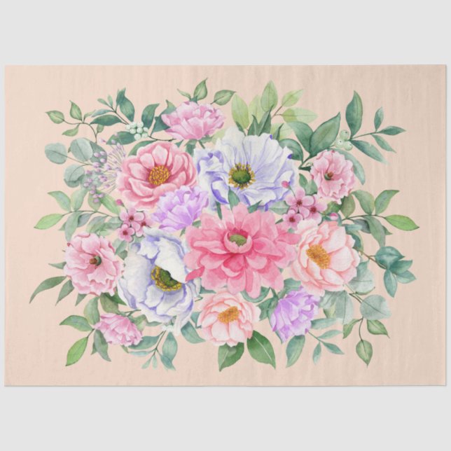 Delikate Summer Garden Party Blume Entdecken Seidenpapier (Vorderseite)