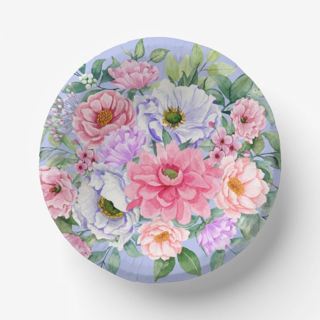 Delikate Summer Garden Party Blume Pappteller (Vorderseite)