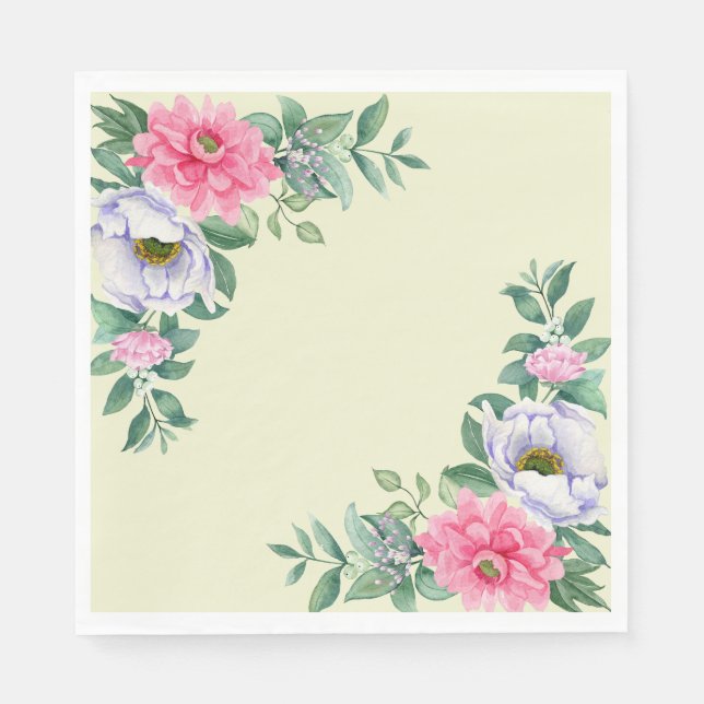 Delikate Summer Garden Party Blume Serviette (Vorderseite)