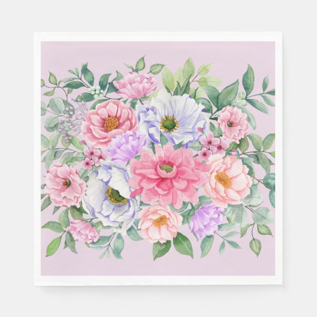 Delikate Summer Garden Party Blume Serviette (Vorderseite)