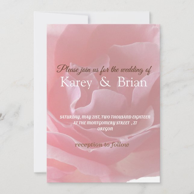 Delikate und einzigartige Rose für Hochzeitskarten Einladung (Vorderseite)