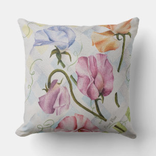 DELIKATE UND FARBIGE SWEET PEA BLUME PATIO KISSEN