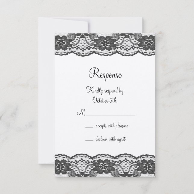 Delikate und Lacy-UAWG - Champagner RSVP Karte (Vorderseite)