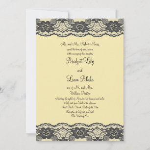 Delikate und Lacy Wedding Einladung (gelb)