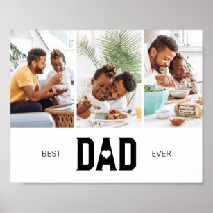 Delikate Vatertag Bester Vater je FotoCollage Poster