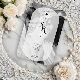 Delikate Vellum Transparency Schwarz-weiß Initials Magnet