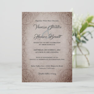 Delikate Vintag-schicke Hochzeitseinladung Einladung