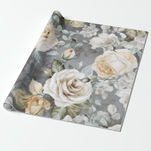 Delikate, Vintage, cremige Rosen Geschenkpapier