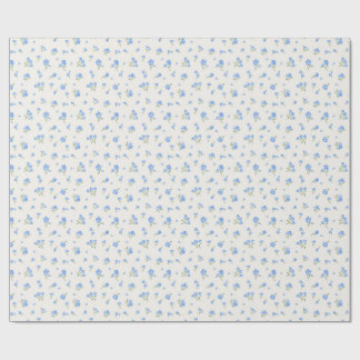 Delikate Vintage Elegante Blumenmuster Blau Geschenkpapier