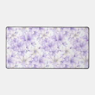Delikate Violett-Blumen Schreibtischunterlage