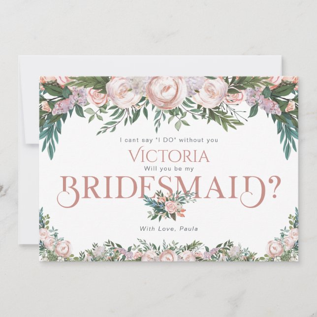 Delikate Wasserfarbe Blumenblüte Einladung (Vorderseite)