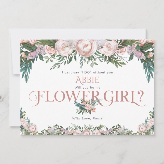 Delikate Wasserfarbe Blumenblüte Einladung (Vorderseite)