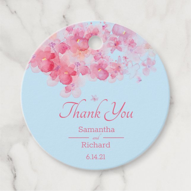 Delikate Wasserfarben Geschenkanhänger (Vorderseite)