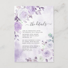 Delikate Wasserfarben Lavendel Lila Florals Begleitkarte