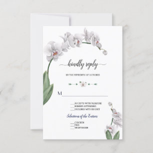 Delikate Wasserfarben Orchideen Blume Blühen Hochz RSVP Karte