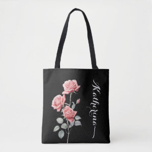 Delikate Wasserfarben Rose Personalisierte Tasche