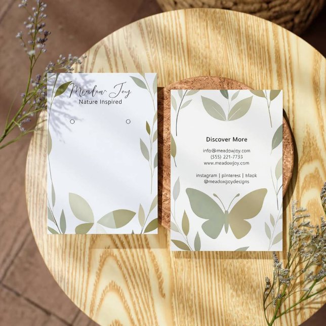 Delikate Watercolor Foliage Butterfly Kunstkarte (Butterfly Foliage Style)