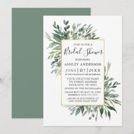 Delikate Watercolor Grüne Sage Grüne Dusche Einladung