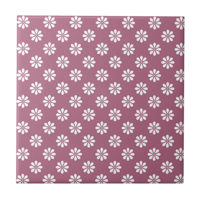 Delikate weiße Blume Elegantes Design der Wohngest Fliese (Vorderseite)