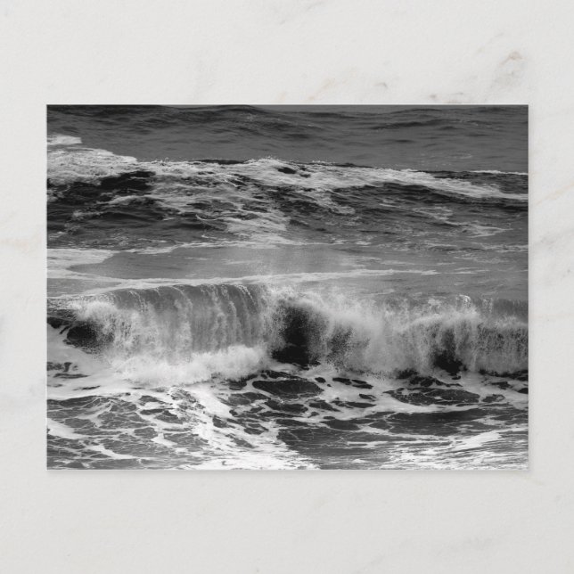 Delikate Wellenbrecher in monochromen Postkarten (Vorderseite)