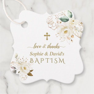 Delikate White Gold Blume Gold Cross Taufen Fa Geschenkanhänger