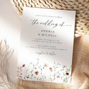 Delikate Wildblume Boho Romantische Hochzeit Einladung