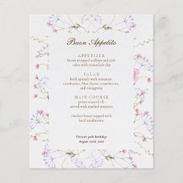 Delikate Wildblume Calligrafy Cream Event Menu