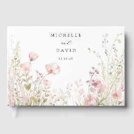 Delikate Wildblume Hochzeit Gästebuch