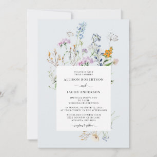 Delikate Wildblume Hochzeitseinladung Einladung