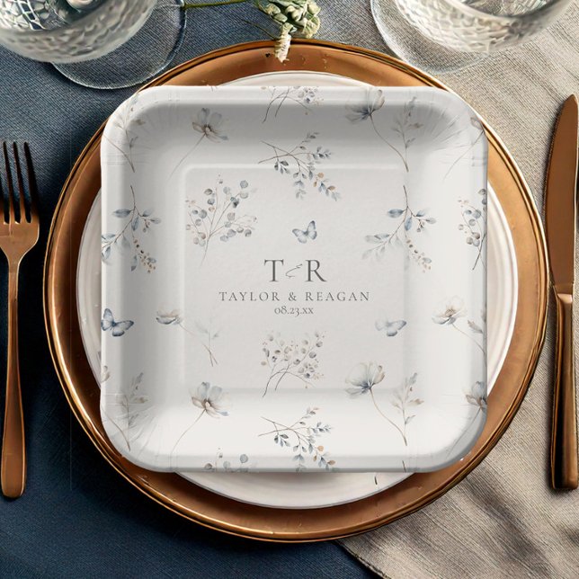 Delikate Wildblume Wasserfarbmuster ID1102 Pappteller (Von Creator hochgeladen)