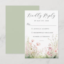 Delikate Wildblume Wedding RSVP Card