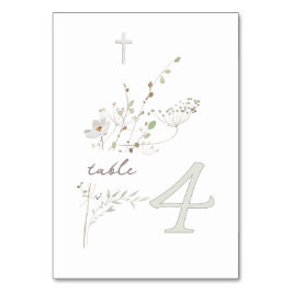 delikate Wildblumen Bouquet Taufe 4 Tischnummer