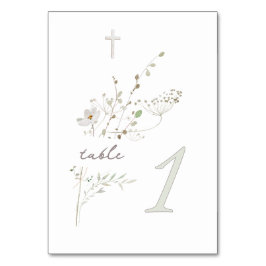 Delikate Wildblumen Bouquet Taufe n 1 Tischnummer