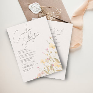Delikate Wildblumen Hochzeit von Elfenbein-UAWG QR Einladung