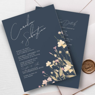 Delikate Wildblumen Hochzeit von UAWG QR-Code der Einladung