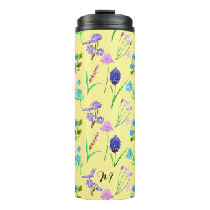 Delikate Wildblumen in hellgelb. Custom. Thermosbecher