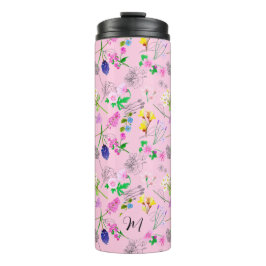 Delikate Wildblumen in hellrosa. Custom. Thermosbecher