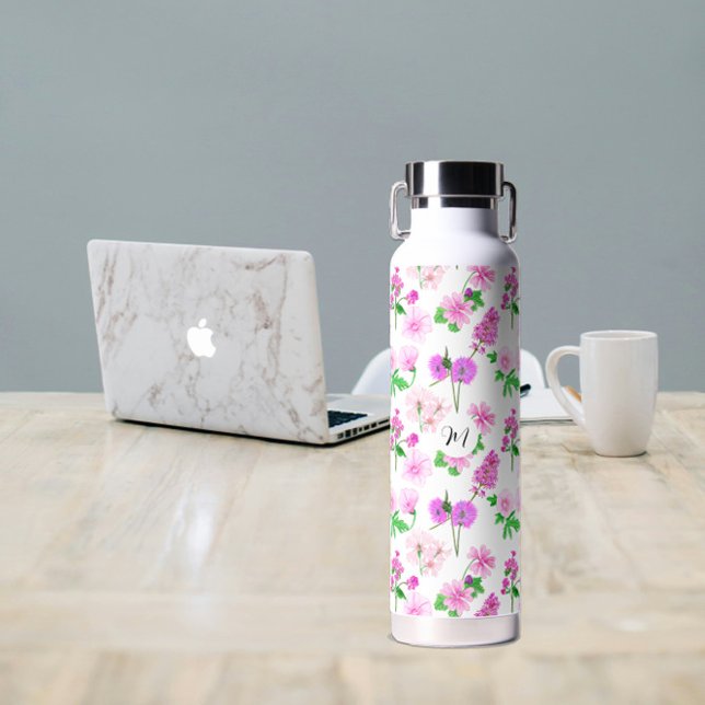 Delikate Wildblumen in Weiß. Custom. Trinkflasche (Delicate wildflowers in white. Custom. Water Bottle
)